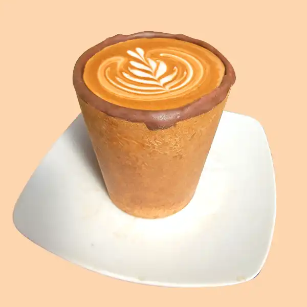 Vasito de Galleta Comestible para Café con Chocolate 160ml - Imagen 2